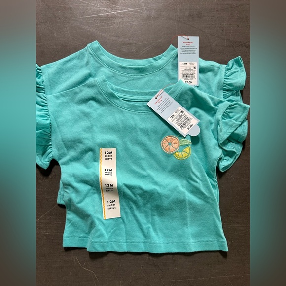 Cat & Jack‎ Yellow and Blue Short Sleeve Tees 12 mo lot - Picture 3 of 10